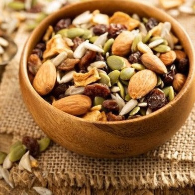 trail mix, almonds, pumpkin seeds